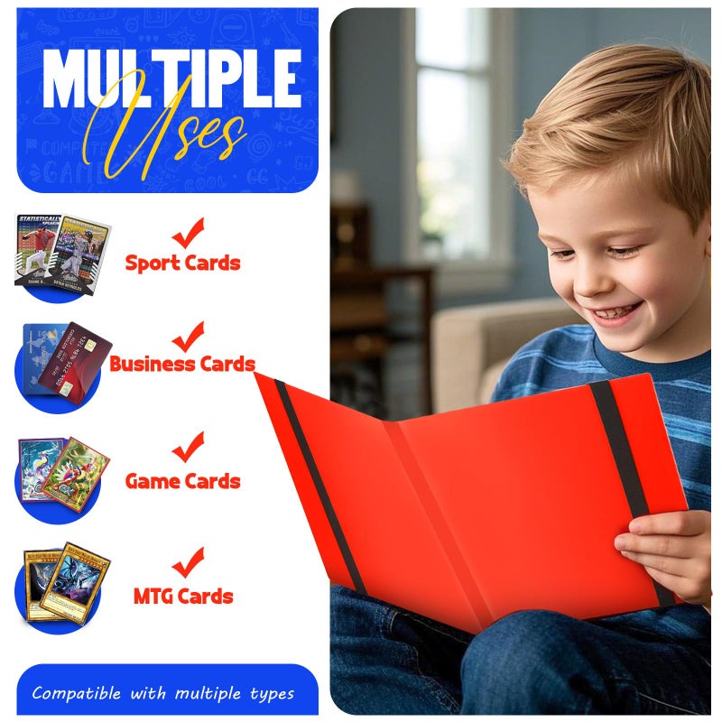 SRISE Card Binder 9-Pockets  Trading Card Binder  20 Pages  360 Card Capacity Collection Binder  Card Folder for MTG  TCG  Game Cards & Sports Cards(Red) - Image 4